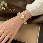 Women's Jade Peace-Buckle Bracelet Vintage Quartz Watch