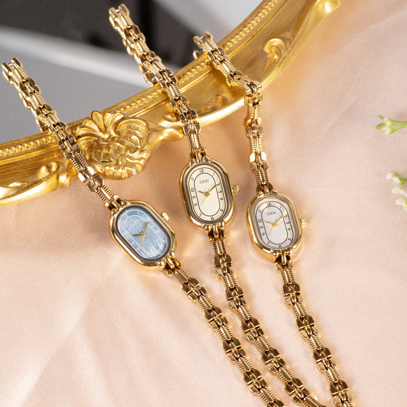 Women's Literary Vintage Gold-Tone Bracelet Quartz Watch
