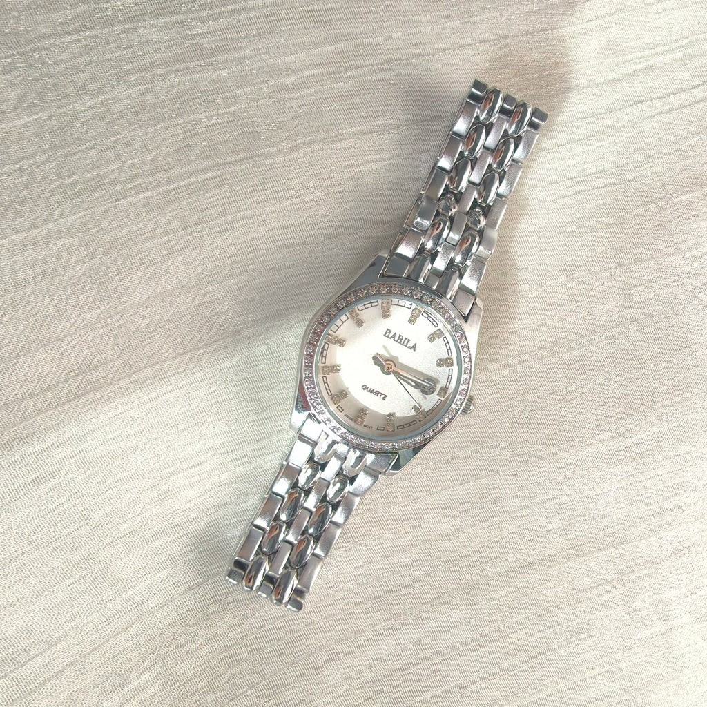 Babila Ladies Quartz Watch Steel Bracelet Large Dial Fashion Office Elegant