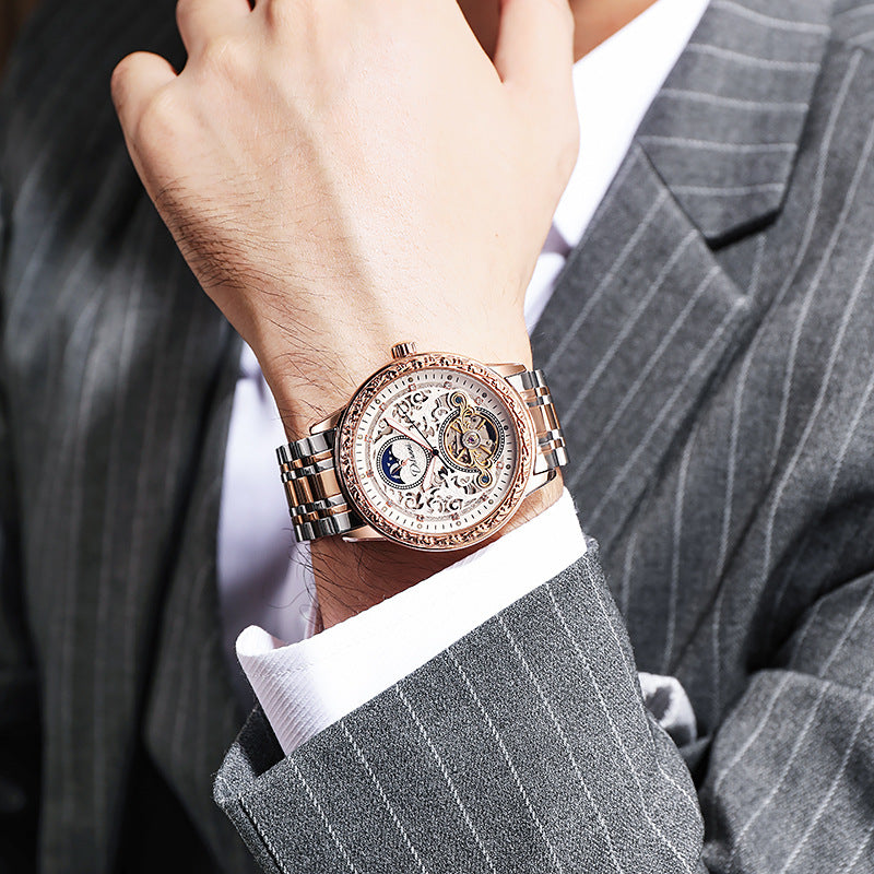 GESMART Men's Tourbillon Automatic Mechanical Watch Water Resistant Luminous