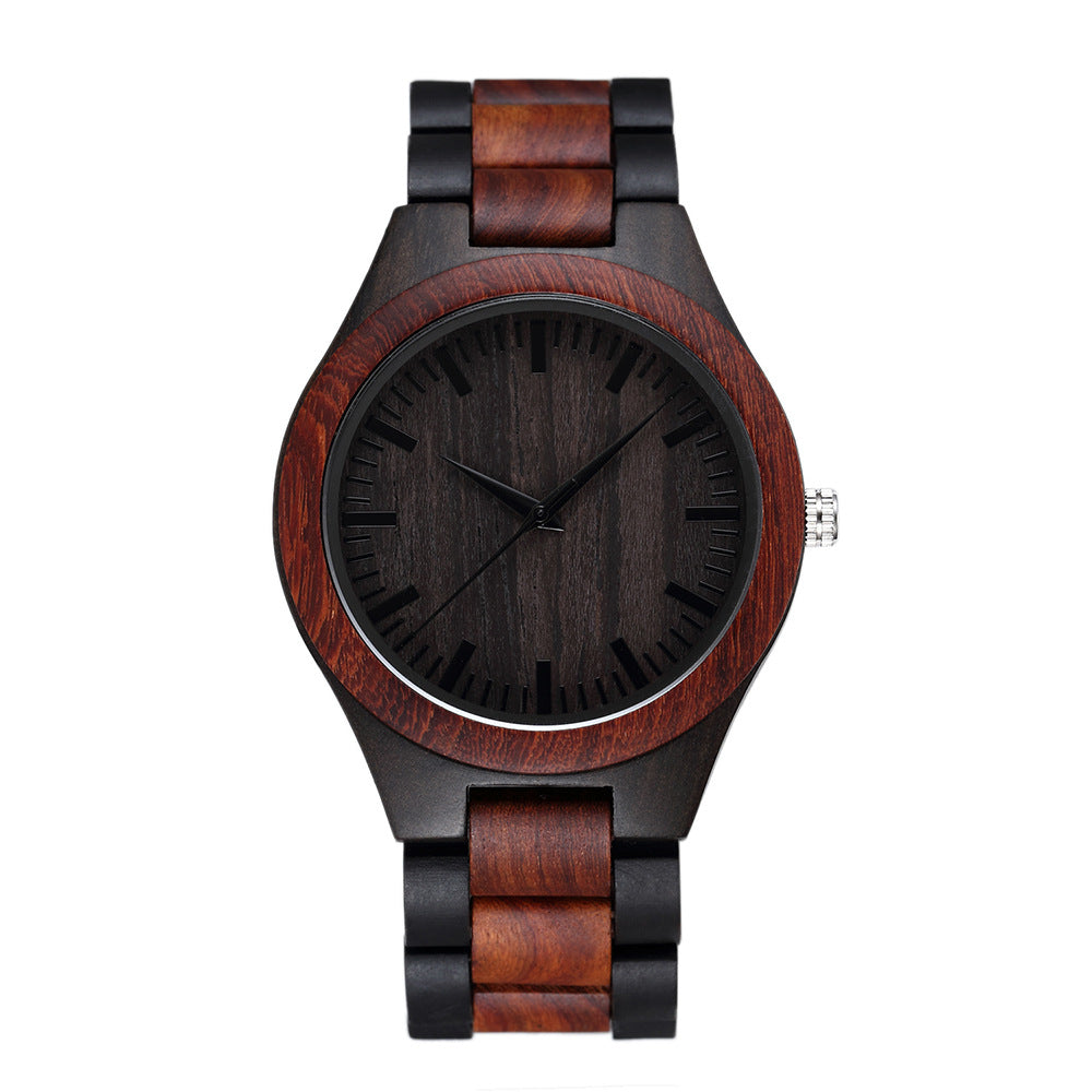 Unisex Large-Dial Vintage Wood Couple Quartz Watch