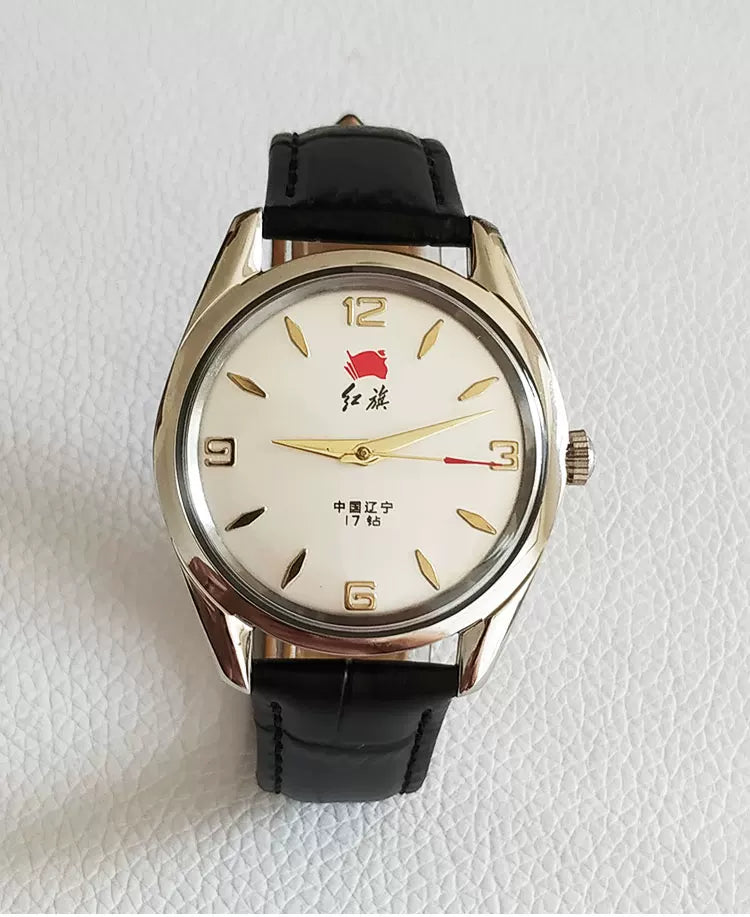 Red Flag Men's Mechanical Watch All Steel Bracelet NOS