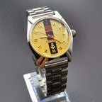 Navy Commander Men's Mechanical Watch Leather Steel Fold Strap Commemorative