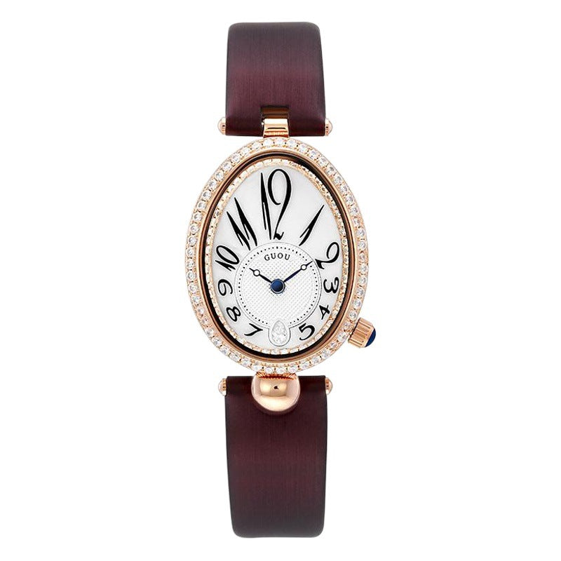 Women's Teardrop-Shaped Rhinestone Waterproof Quartz Watch