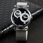 GESMART Men's Business Dual Time Zone Watch High Grade Water Resistant Wristwatch