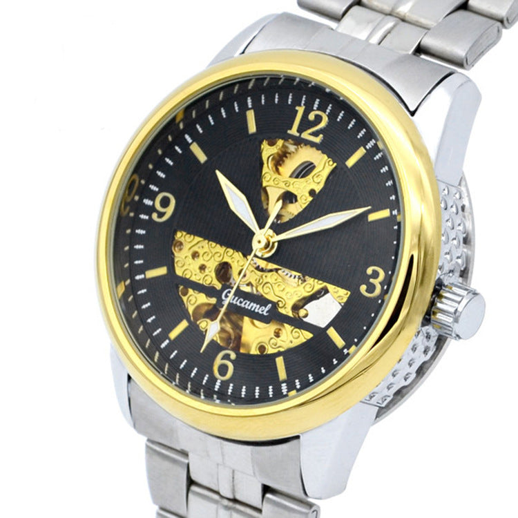GESMART Men's Skeleton Automatic Mechanical Watch Exhibition Case Back Fashion