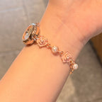 Women's Camellia Mother-of-Pearl Rhinestone Bracelet Quartz Watch
