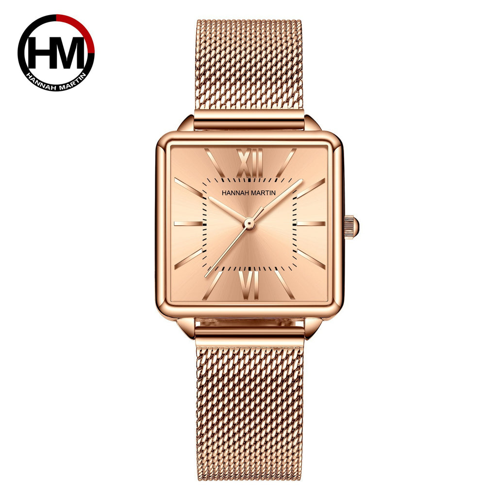 GESMART Women's Square Quartz Watch Japanese Movement Korean Fashion Casual Student Ladies Wristwatch