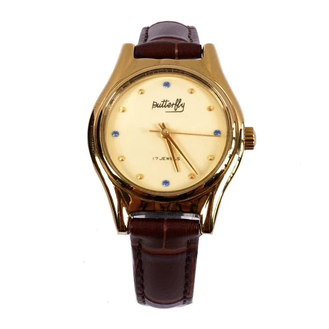 Xi'an Butterfly Ladies Manual Wind Mechanical Watch Slim Vintage 90s NOS
