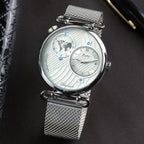 GESMART Men's Business Dual Time Zone Watch High Grade Water Resistant Wristwatch