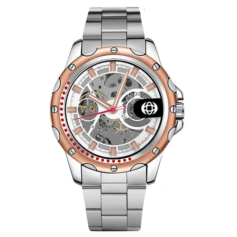 GESMART Men's Skeleton Automatic Mechanical Watch Silicone Band Sports Fashion