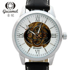 GESMART Men's Automatic Mechanical Watch Roman Numerals Skeleton Exhibition Case Back