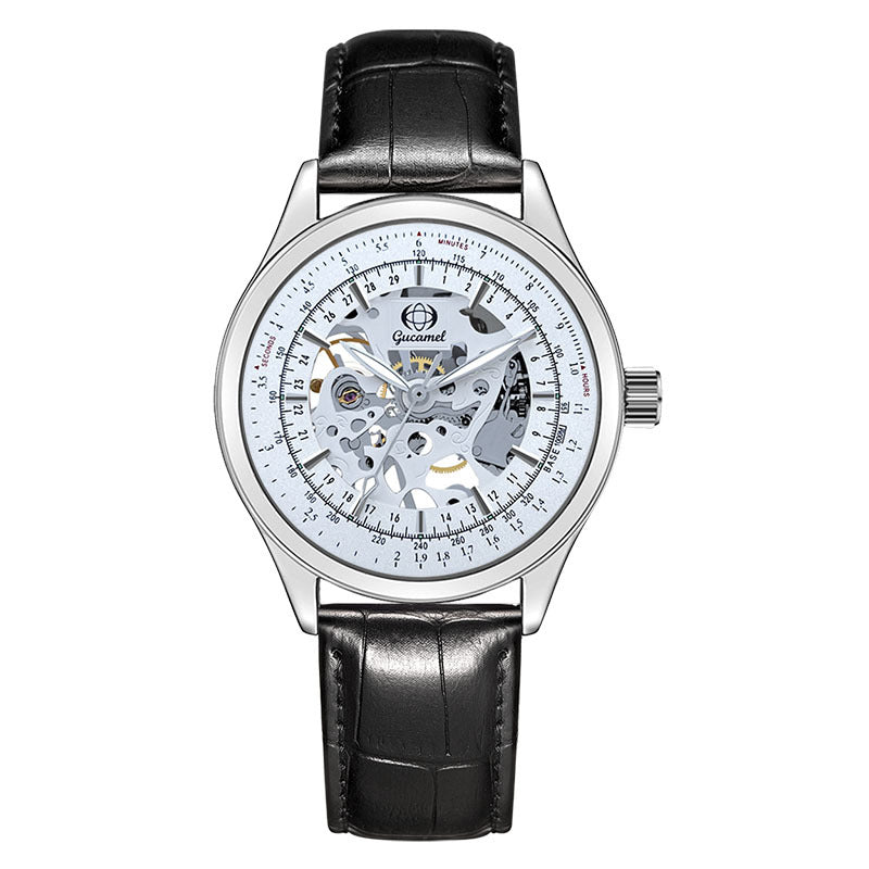 GESMART Men's Hand Winding Skeleton Mechanical Watch Casual Fashion Wristwatch