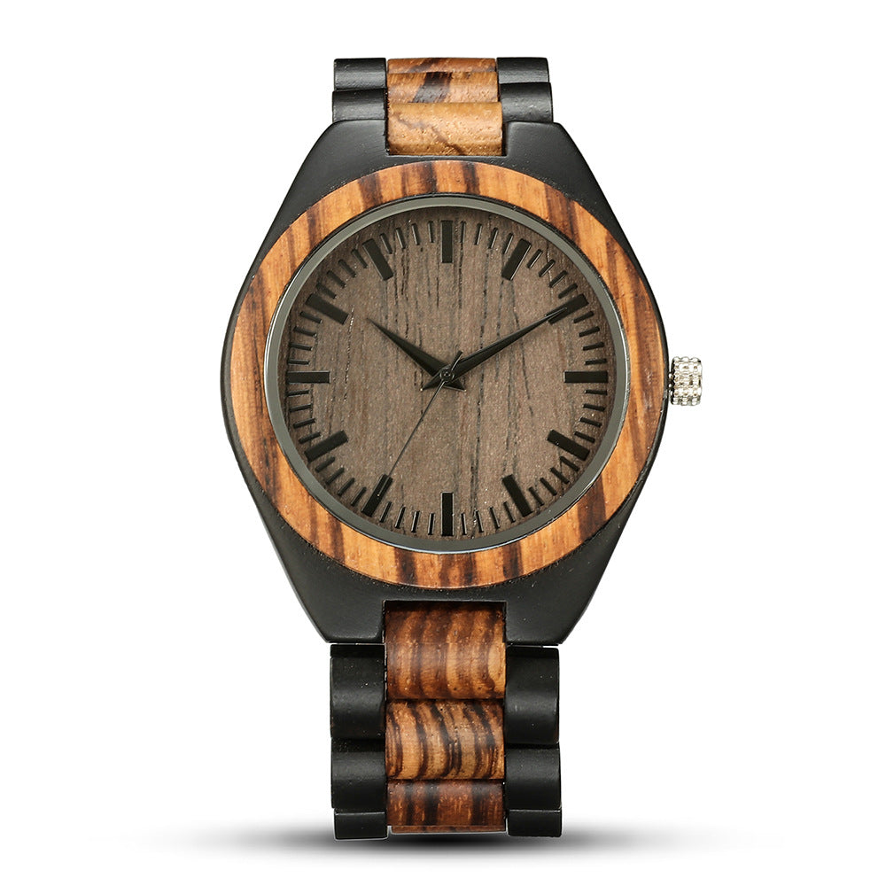 Unisex Large-Dial Vintage Wood Couple Quartz Watch