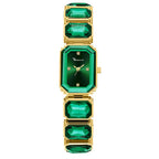 GESMART Women's Square Green Dial Quartz Watch Diamond Studded Elegant Personality
