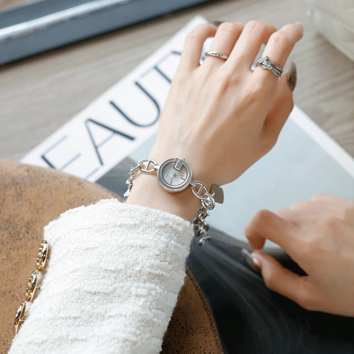 Women's Roman Numeral Chain Bracelet Watch