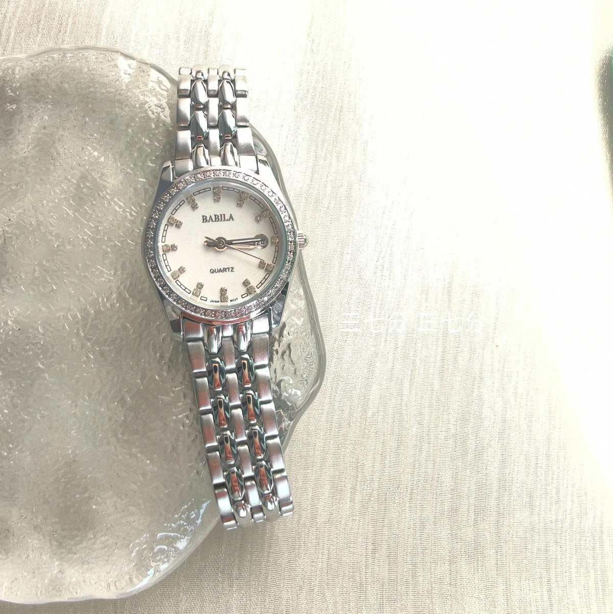 Babila Ladies Quartz Watch Steel Bracelet Large Dial Fashion Office Elegant