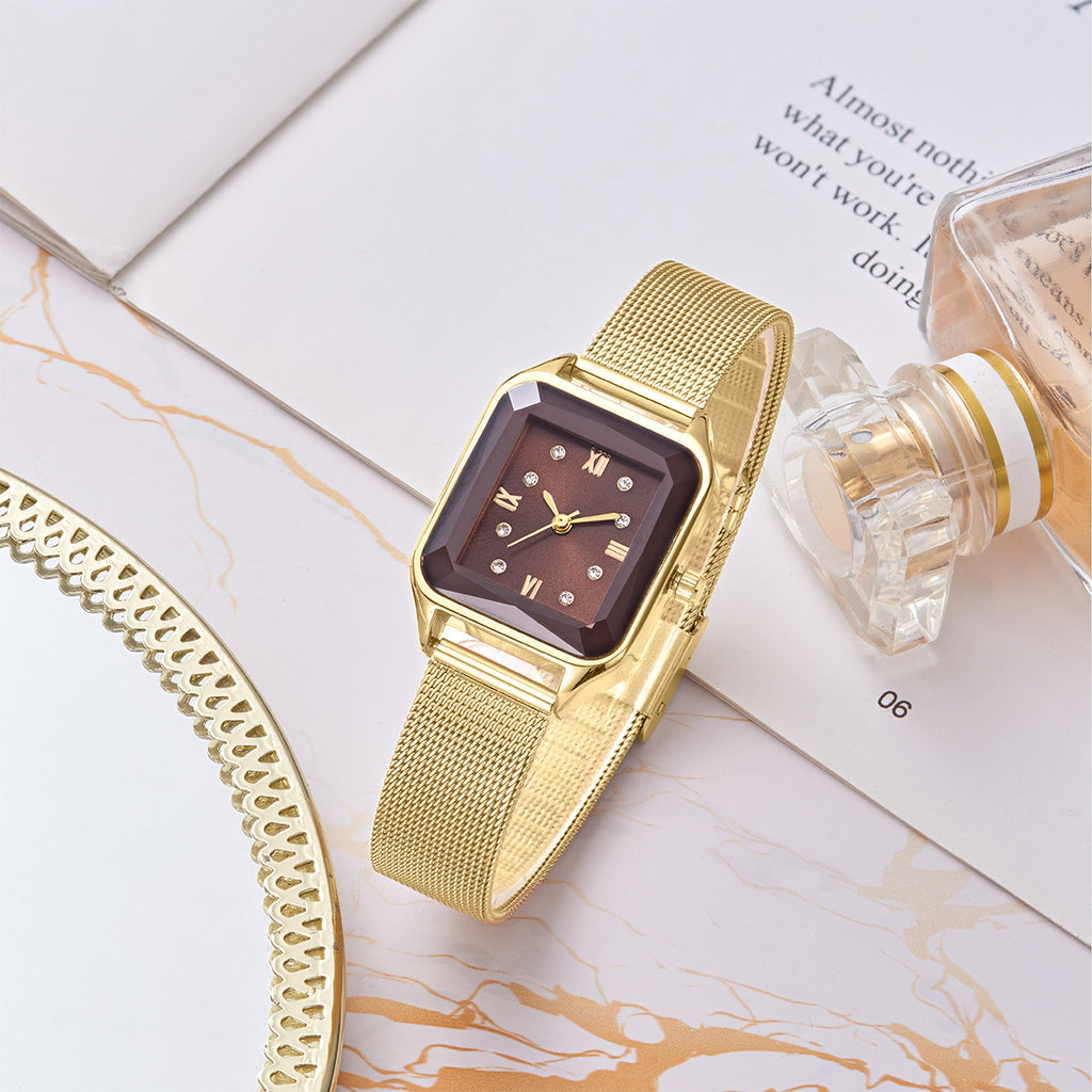 GESMART Women's Square Quartz Watch Personality Trendy Casual Versatile Ladies Wristwatch