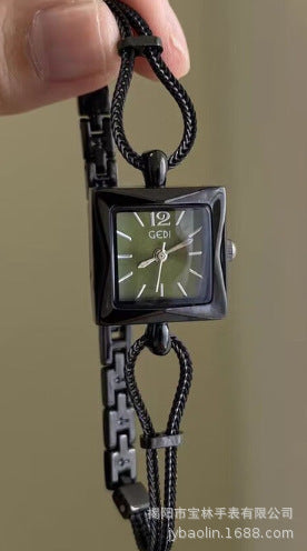 GESMART Women's Small Square Bracelet Quartz Watch Minimalist Niche Design Vintage Style