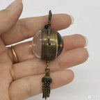 Mini Crystal Mechanical Pocket Watch Vintage Solid Copper Necklace Pendant