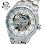 GESMART Men's Skeleton Engraved Automatic Mechanical Watch Exhibition Case Back Fashion