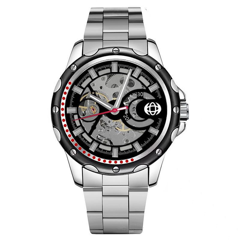 GESMART Men's Skeleton Automatic Mechanical Watch Silicone Band Sports Fashion