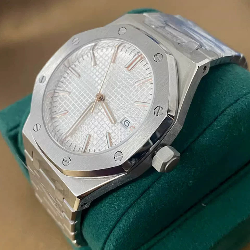 No Logo 41mm Automatic Watch Steel Case Bracelet Sapphire Crystal NH35