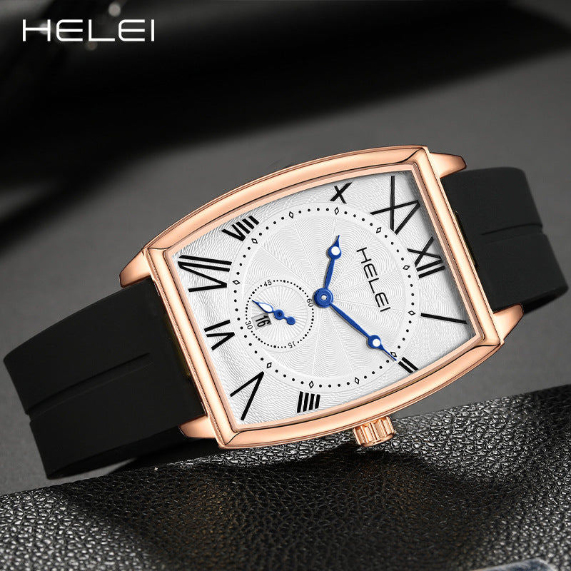 GESMART Men's Square Quartz Watch Roman Numeral Dial Water Resistant Casual Wristwatch