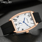 GESMART Men's Square Quartz Watch Roman Numeral Dial Water Resistant Casual Wristwatch
