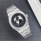 GESMART Men's New Wandering Earth Style Watch Water Resistant Luminous Calendar Steel Band Wristwatch