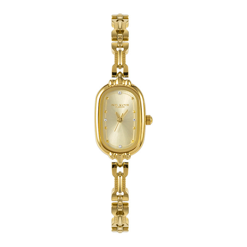 GESMART Women's Gold Tone Bracelet Quartz Watch British Style Niche Luxury Vintage Fashion