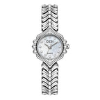 Women's Mother-of-Pearl Small-Dial Rhinestone Fishtail-Chain Quartz Watch