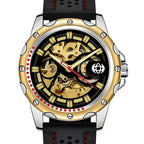 GESMART Men's Skeleton Automatic Mechanical Watch Silicone Band Sports Fashion