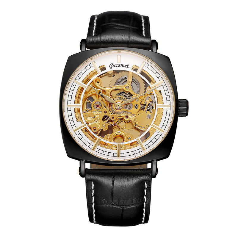 GESMART Men's New Skeleton Automatic Mechanical Watch European American Style Casual Fashion