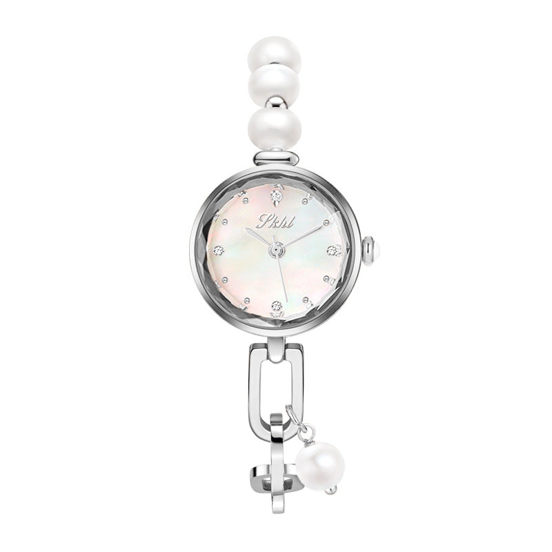 Women's Cool-Style Pearl Small-Dial Bracelet Quartz Watch
