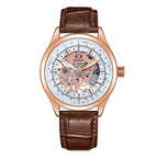 GESMART Men's Hand Winding Skeleton Mechanical Watch Casual Fashion Wristwatch
