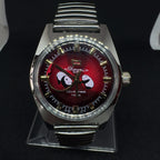 Red Flag Panda Men's Vintage Manual Wind Watch All Steel Airplane Hands