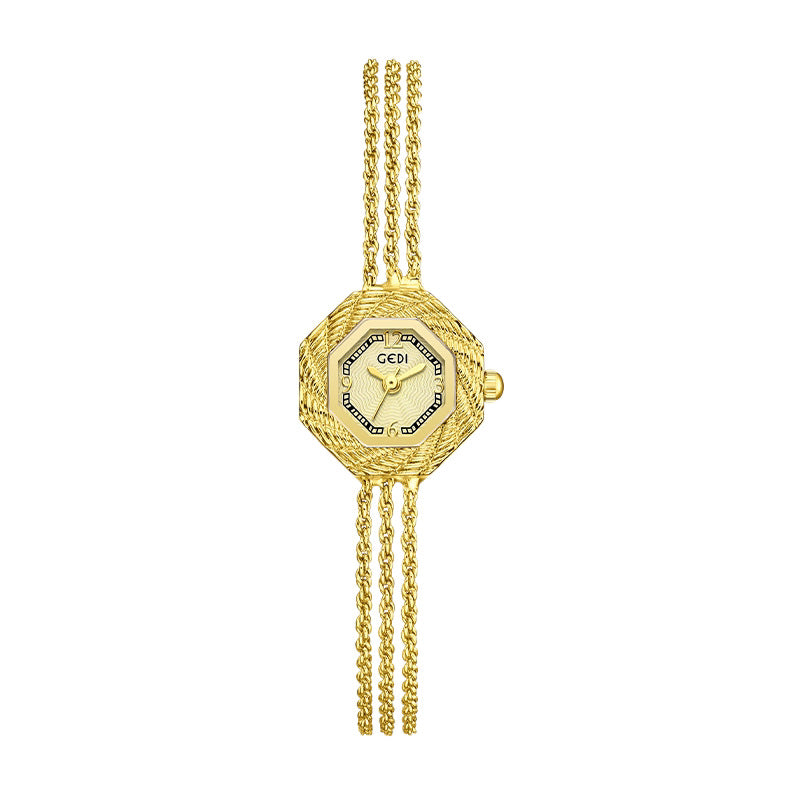 Women's Gold Chain Vintage Small-Dial Quartz Watch
