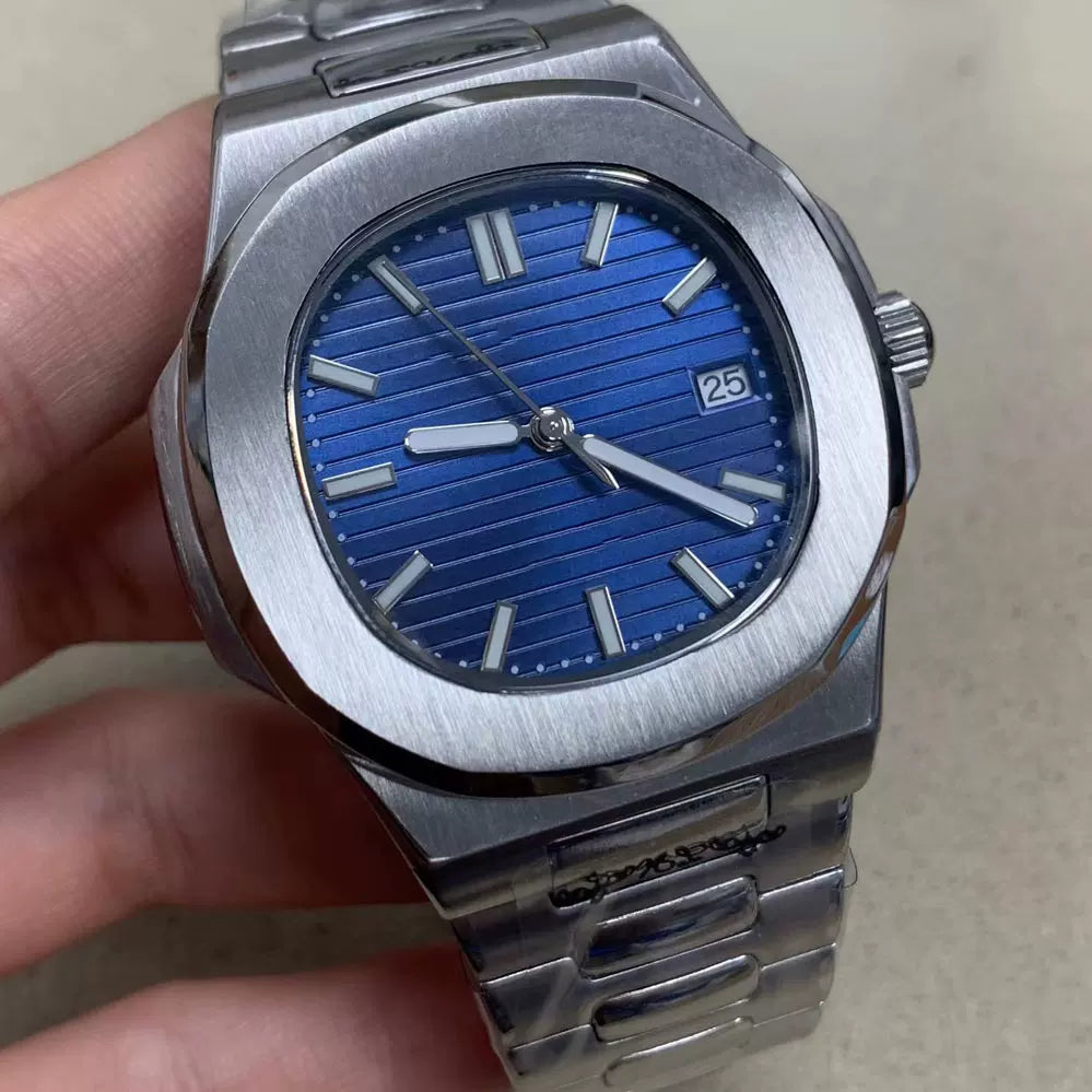 Men's Nautilus Style Automatic Watch Steel Case Bracelet NH35A