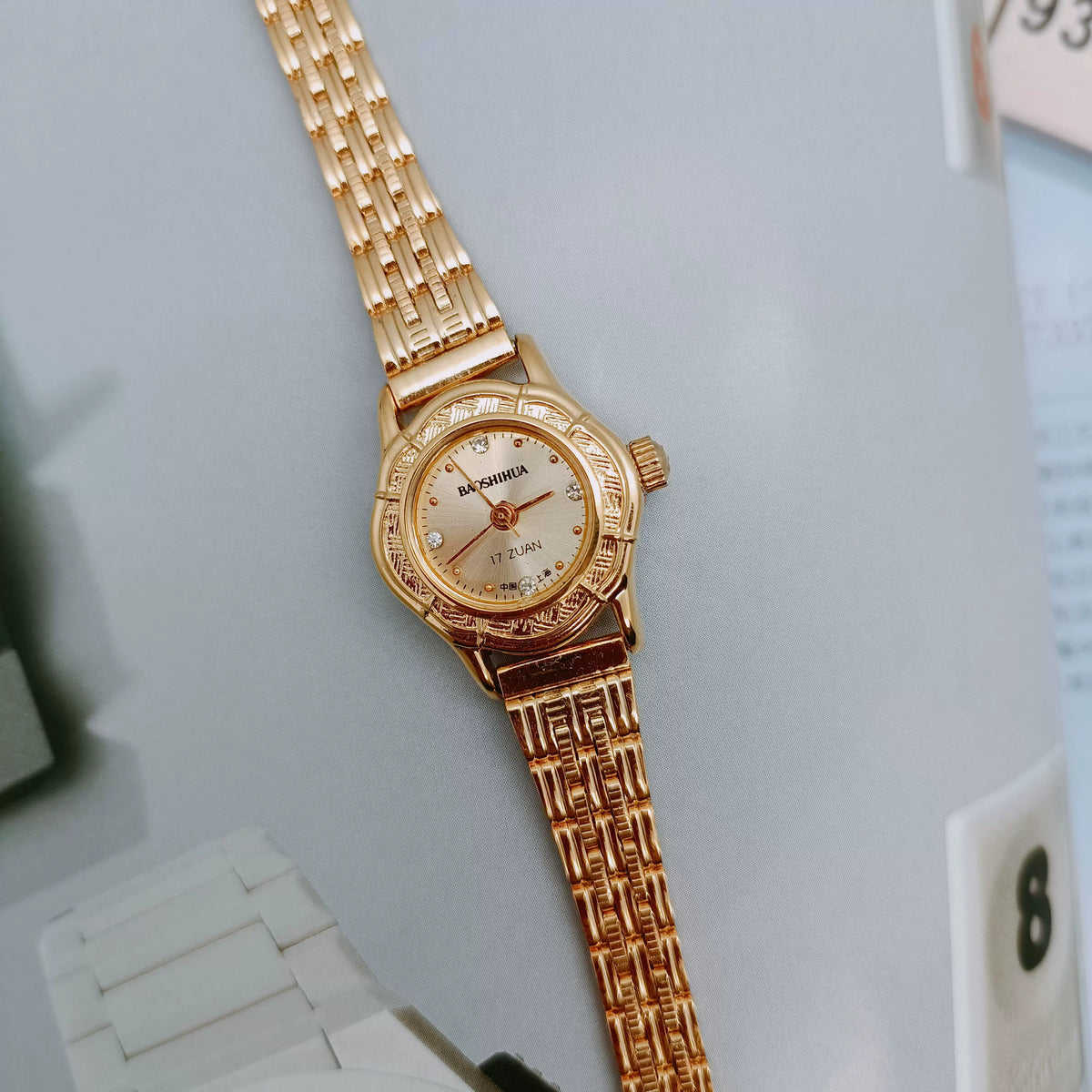 Baoshihua Ladies Manual Wind Mechanical Watch Petal Shape Exquisite Small