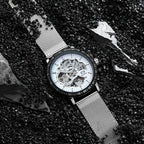 GESMART Men's Skeleton Automatic Mechanical Watch Mesh Band Business Fashion Wristwatch
