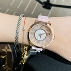 Women's Flowing-Sand Steel Ceramic Fashion Watch