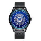 GESMART Men's Automatic Mechanical Watch Mesh Band Luminous Skeleton Exhibition Case Back