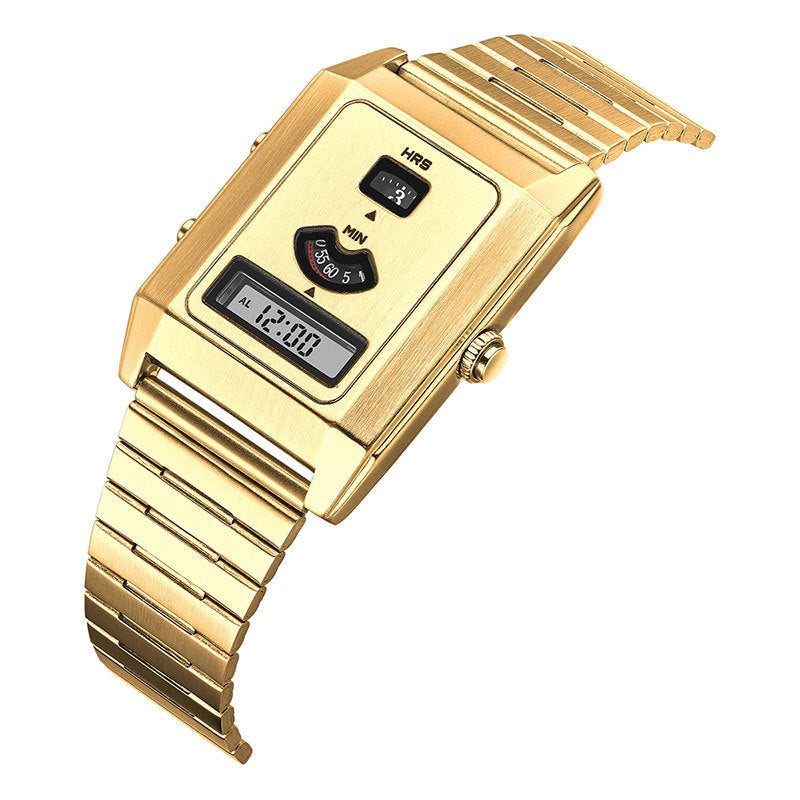 Unisex Square Dual-Display Waterproof Quartz Watch, Model 0331