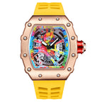 GESMART Men's Skeleton Graffiti Style Quartz Watch Fashion Trendy Premium Water Resistant