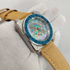 No Logo Men's 42mm Square Watch Luminous Piranha Dial Steel NH35