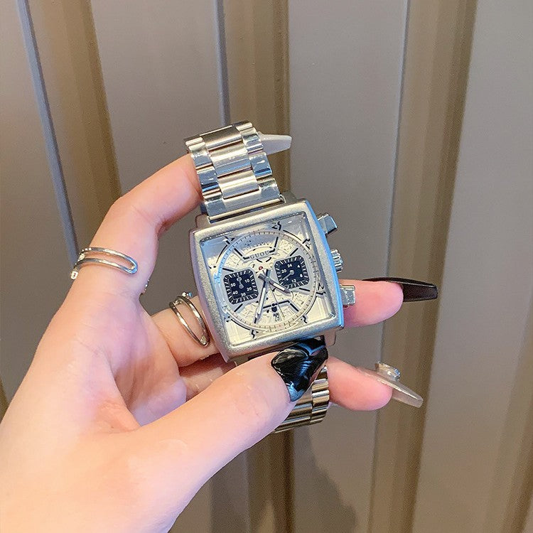 Unisex Vintage Large-Dial Multi-Function Chronograph Watch