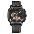 GESMART Men's Square Quartz Watch Luminous Water Resistant Trendy Fashion Casual Wristwatch