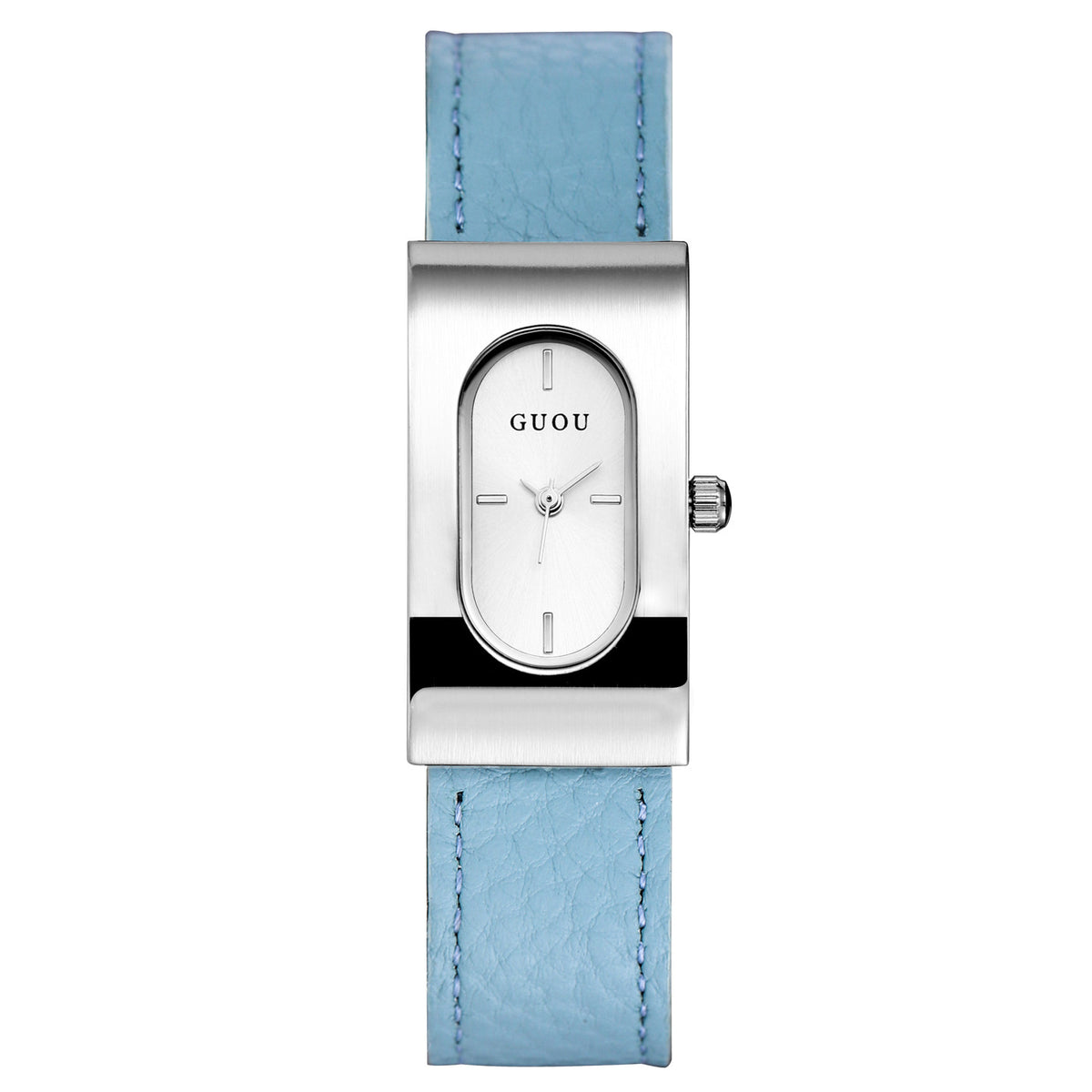 Women's Square Genuine-Leather Vintage Quartz Watch