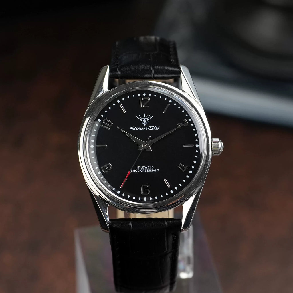 Vintage Diamond Brand Men's Manual Wind Mechanical Watch Solid Steel Bracelet